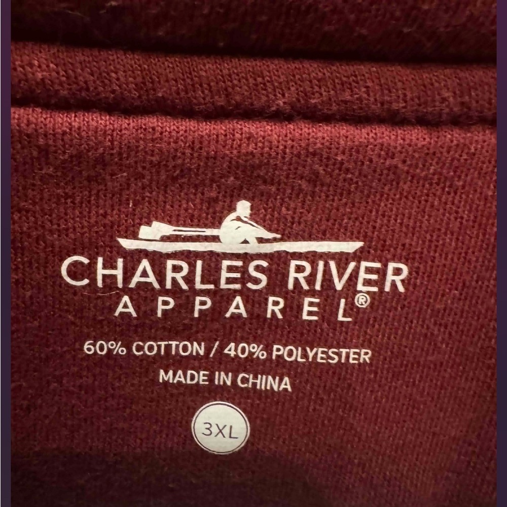 Charles River Apparel Men's Burgundy Zip-Up sweater 3XL - Picture 3 of 5
